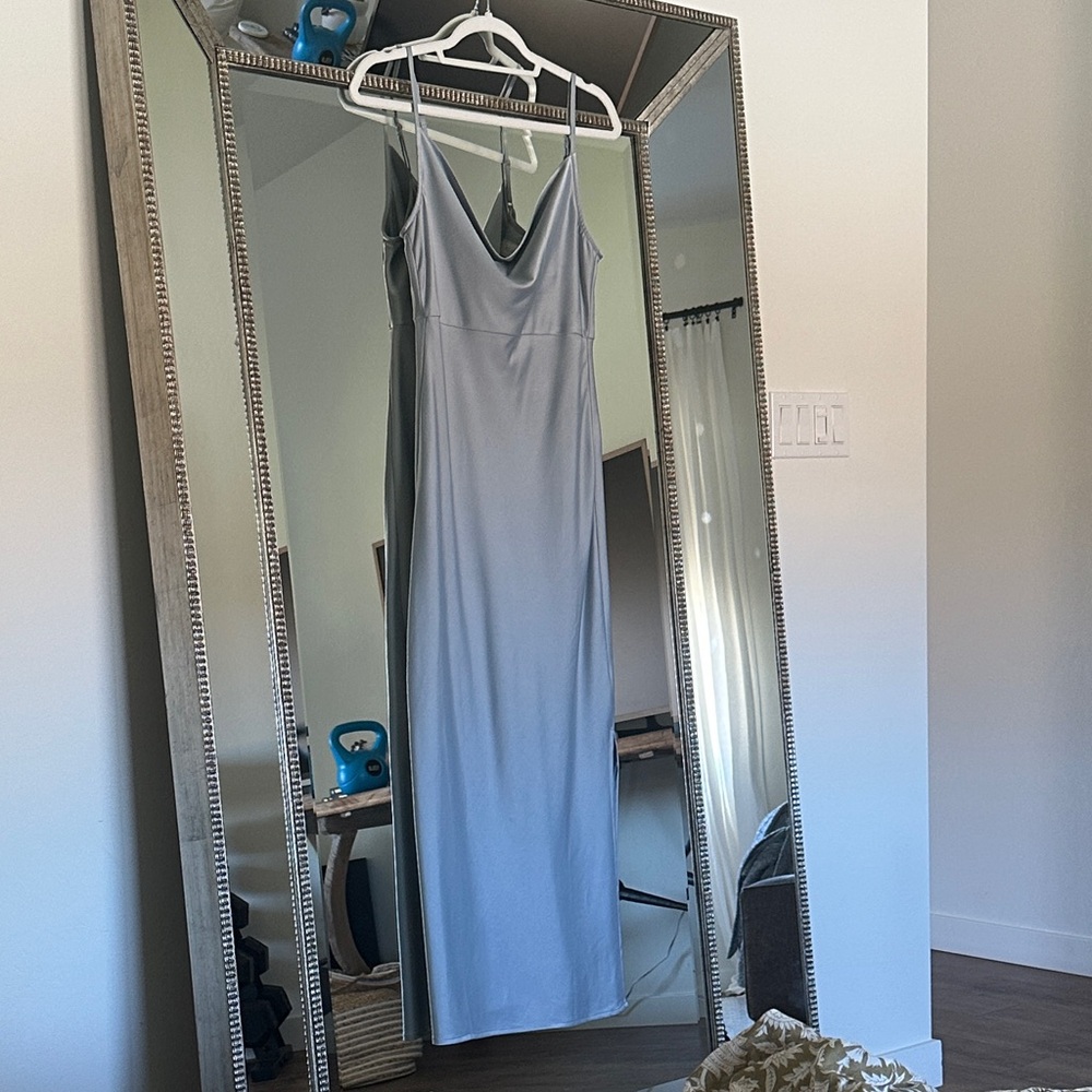 BHLDN- bridesmaid dress. Elegant Light Blue Sleeveless Dress